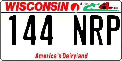 WI license plate 144NRP