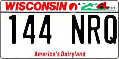 WI license plate 144NRQ