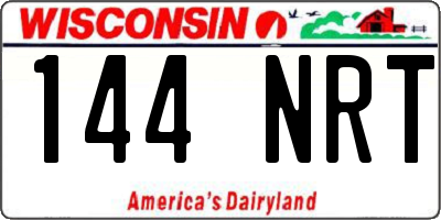 WI license plate 144NRT