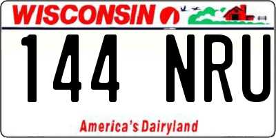 WI license plate 144NRU