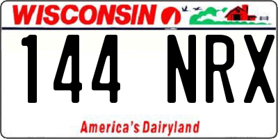 WI license plate 144NRX