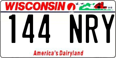 WI license plate 144NRY
