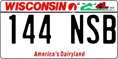 WI license plate 144NSB