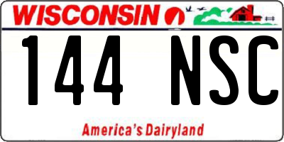 WI license plate 144NSC