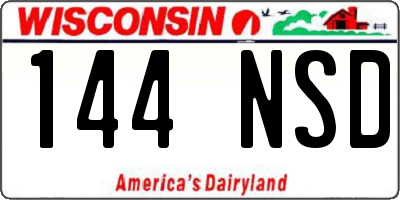 WI license plate 144NSD