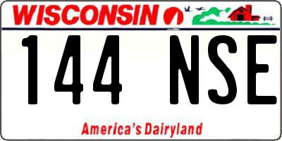 WI license plate 144NSE