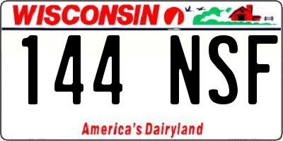 WI license plate 144NSF