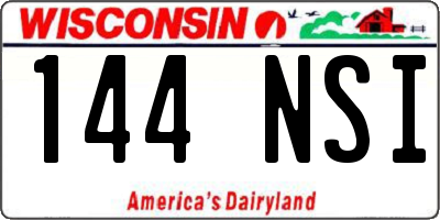 WI license plate 144NSI