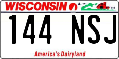 WI license plate 144NSJ