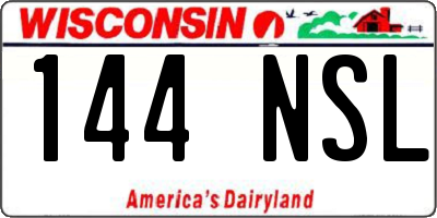 WI license plate 144NSL