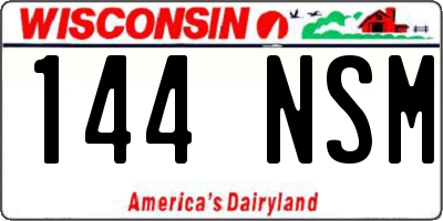 WI license plate 144NSM