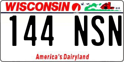 WI license plate 144NSN