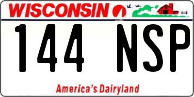 WI license plate 144NSP