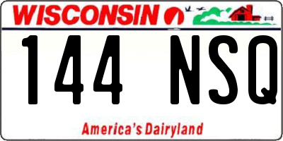 WI license plate 144NSQ