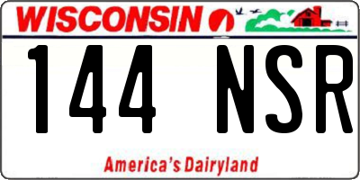 WI license plate 144NSR