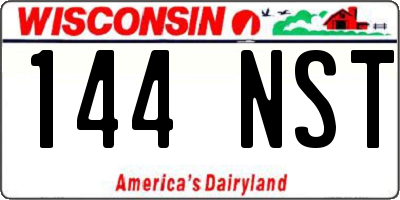 WI license plate 144NST