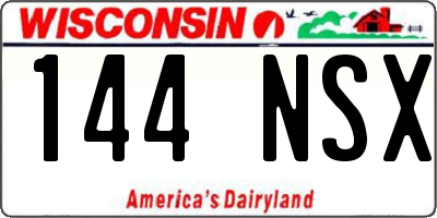 WI license plate 144NSX