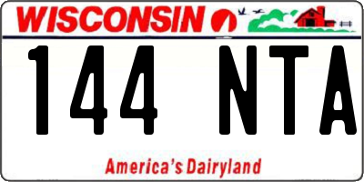 WI license plate 144NTA