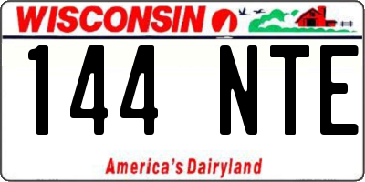 WI license plate 144NTE