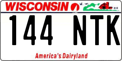 WI license plate 144NTK