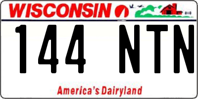WI license plate 144NTN