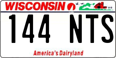WI license plate 144NTS