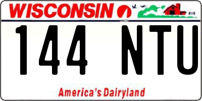 WI license plate 144NTU