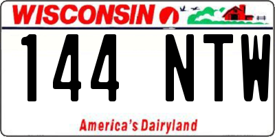 WI license plate 144NTW