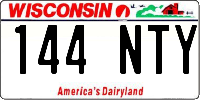 WI license plate 144NTY