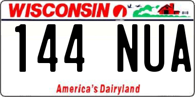 WI license plate 144NUA