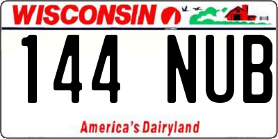 WI license plate 144NUB