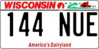 WI license plate 144NUE