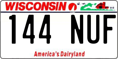 WI license plate 144NUF