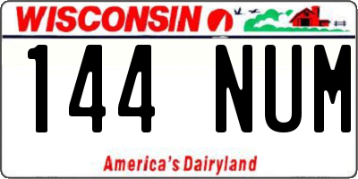 WI license plate 144NUM