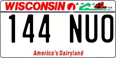 WI license plate 144NUO