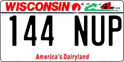 WI license plate 144NUP
