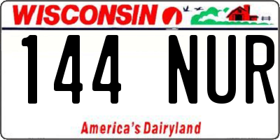 WI license plate 144NUR