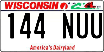 WI license plate 144NUU