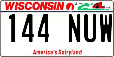 WI license plate 144NUW