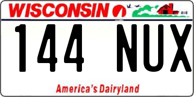 WI license plate 144NUX