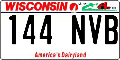 WI license plate 144NVB