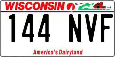 WI license plate 144NVF