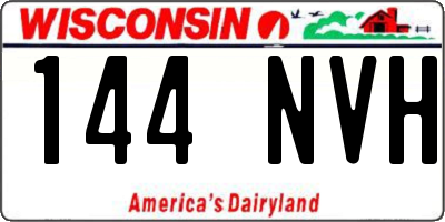 WI license plate 144NVH