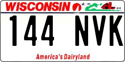 WI license plate 144NVK