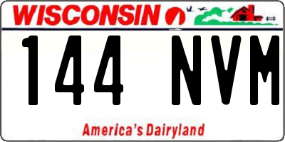 WI license plate 144NVM