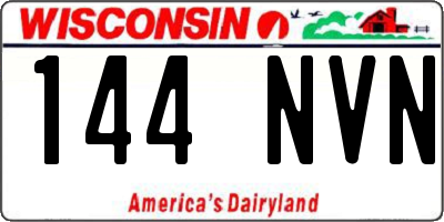 WI license plate 144NVN