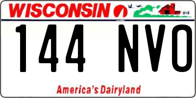 WI license plate 144NVO