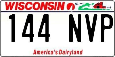 WI license plate 144NVP