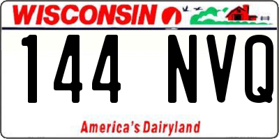 WI license plate 144NVQ