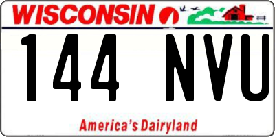 WI license plate 144NVU